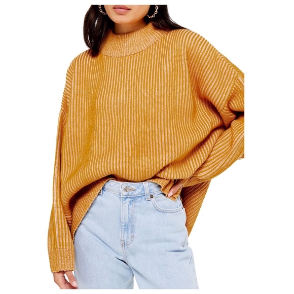 Topshop Small Mustard Mockneck Sweater - Picture 10 of 12